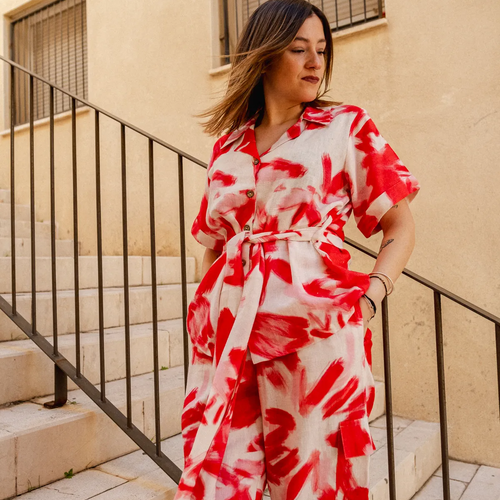 Paint Me Red- Linen Cord-Set 4